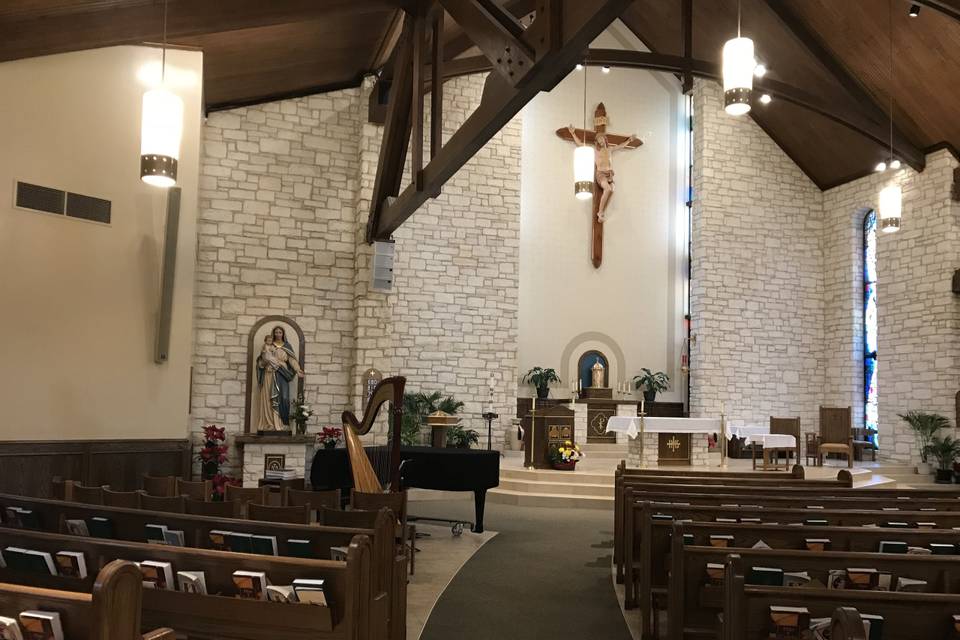 Wedding at St. Helen Catholic Church in Georgetown, TX.