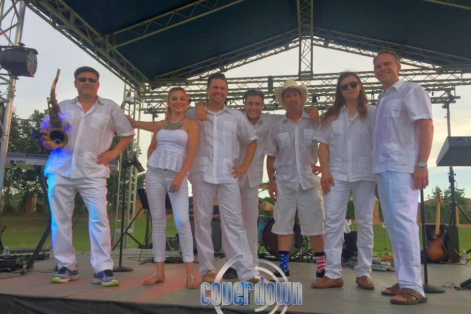Band in all white