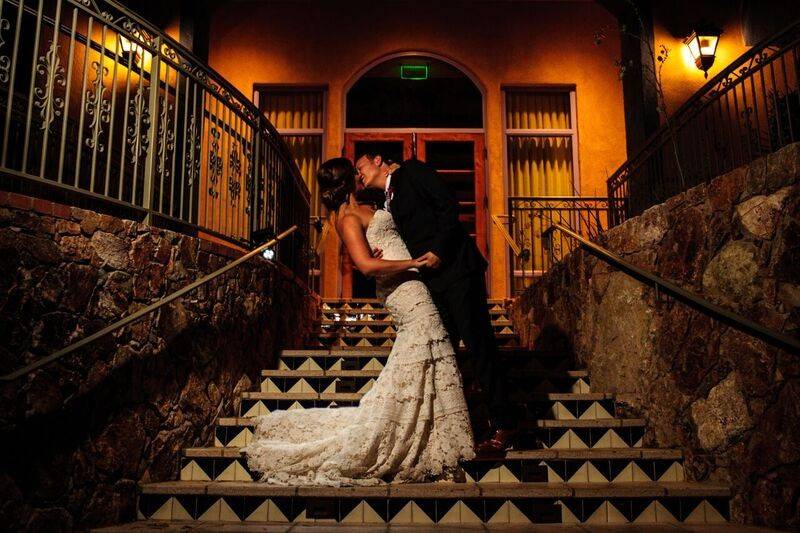 Kissing by the stairs