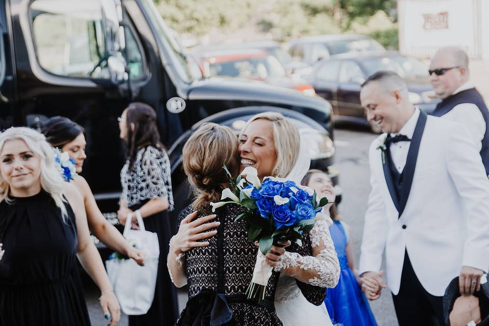 Arrival on wedding day