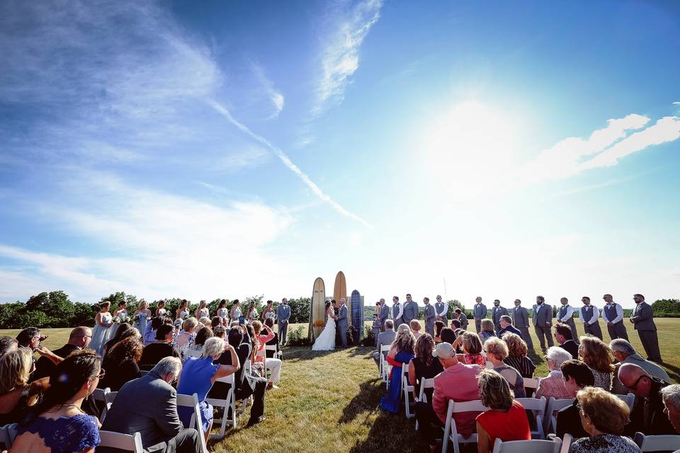 Field wedding ceremony