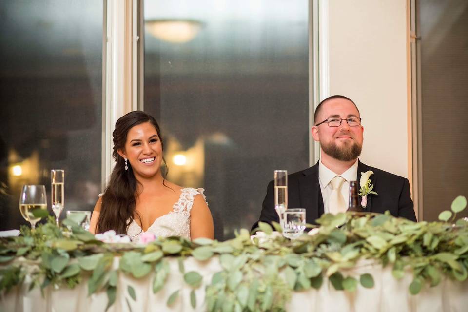 Couple at head table