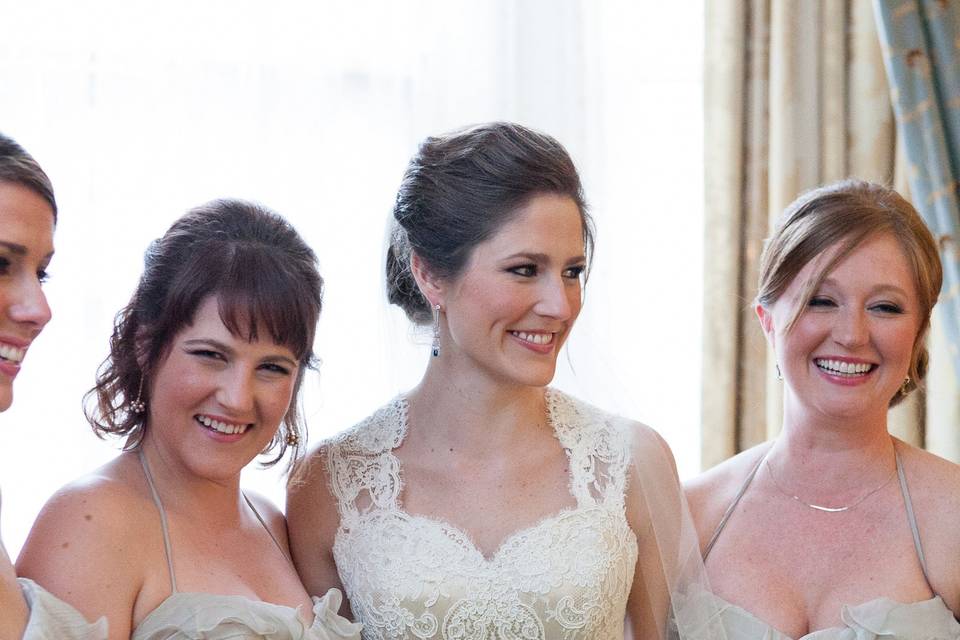 Bride and bridesmaids