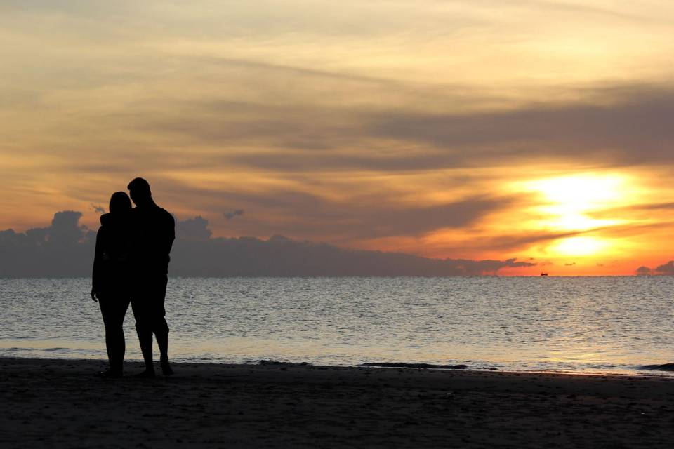 Romantic walks on the beach
