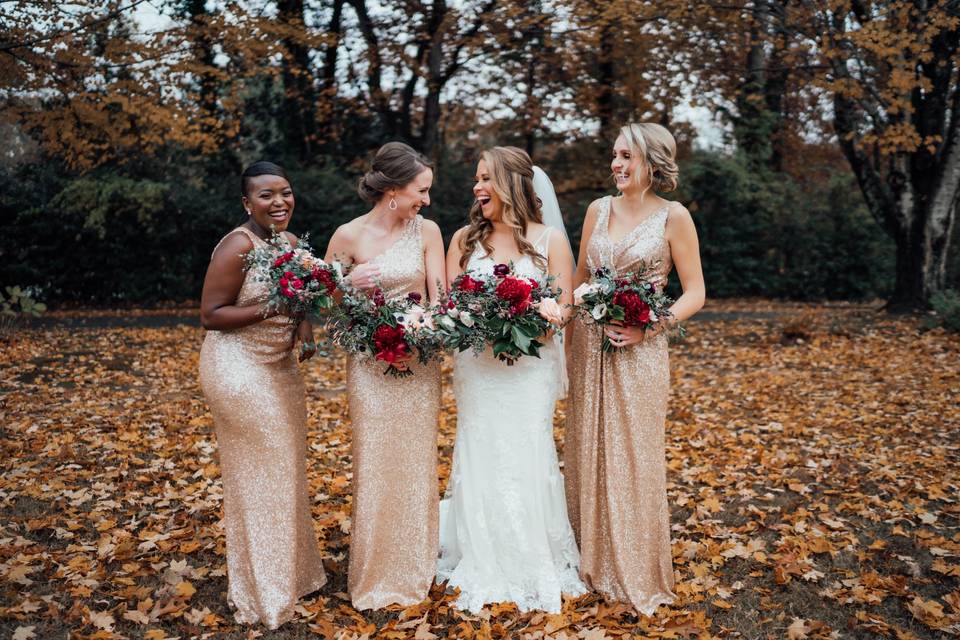 Fall Bridal Party Florals