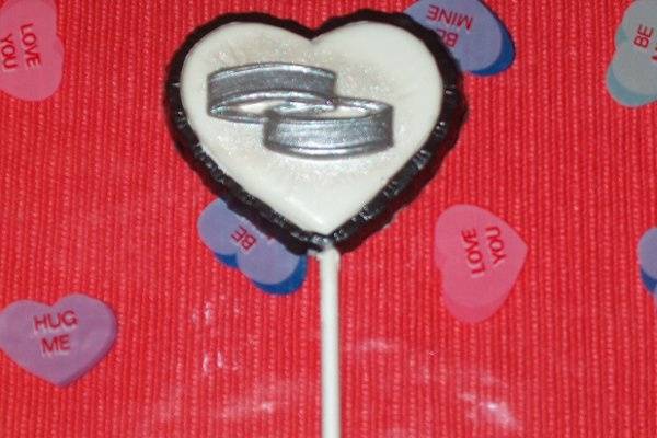 Daddy's The Union of 2, wedding band Chocolate wedding lolipop.