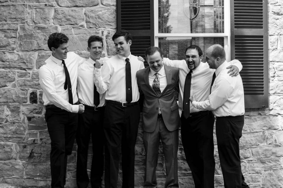 The groom with his groomsmen​