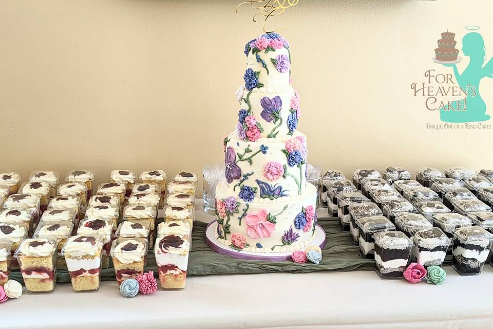 Shooters and Mini tiered cake