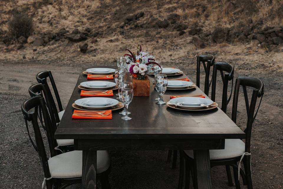 An intimate long-table dinner