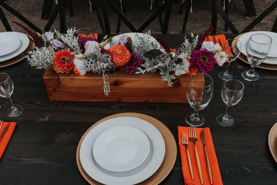 Wildflower centerpieces