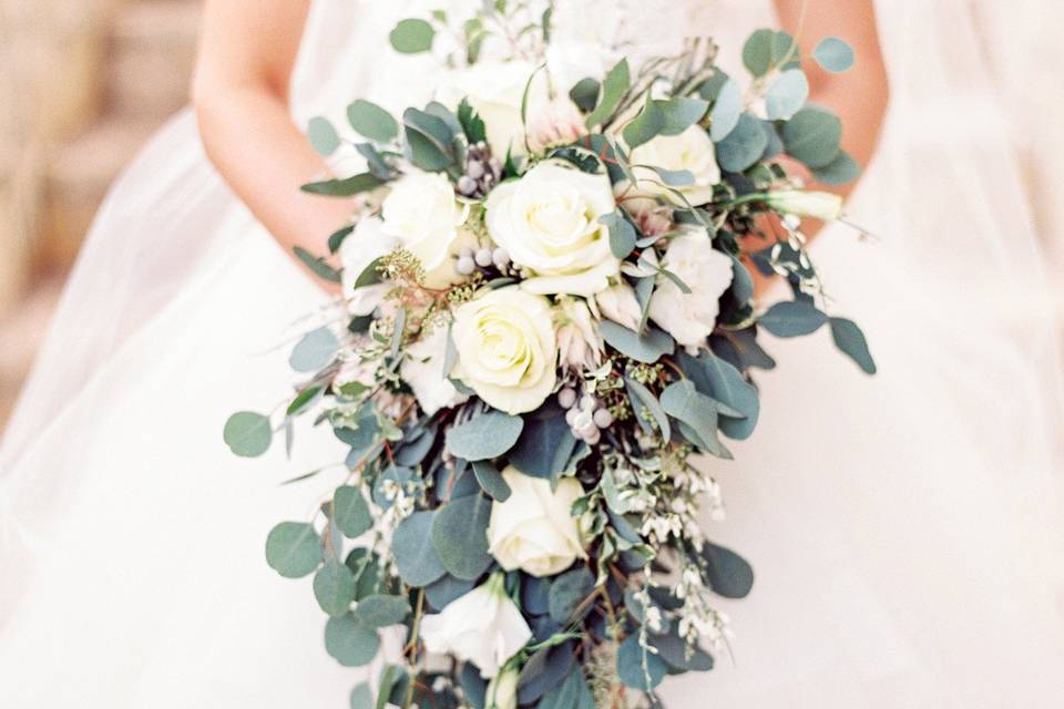 Bride with her bouquet