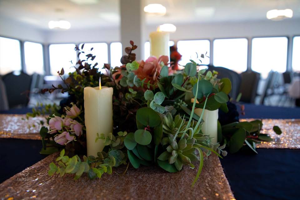 Centerpiece with candle