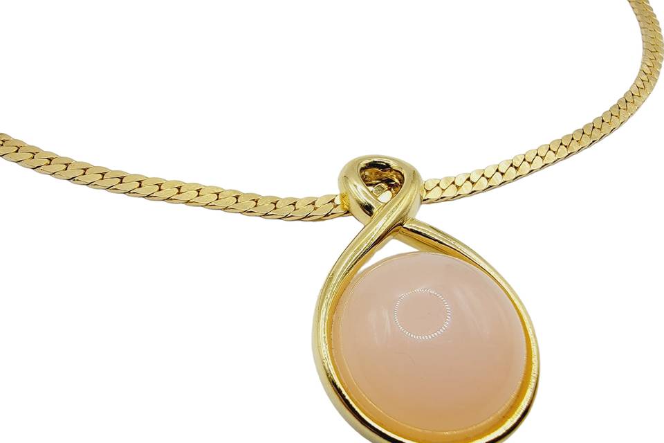 Trifari Pink Goldtone Necklace
