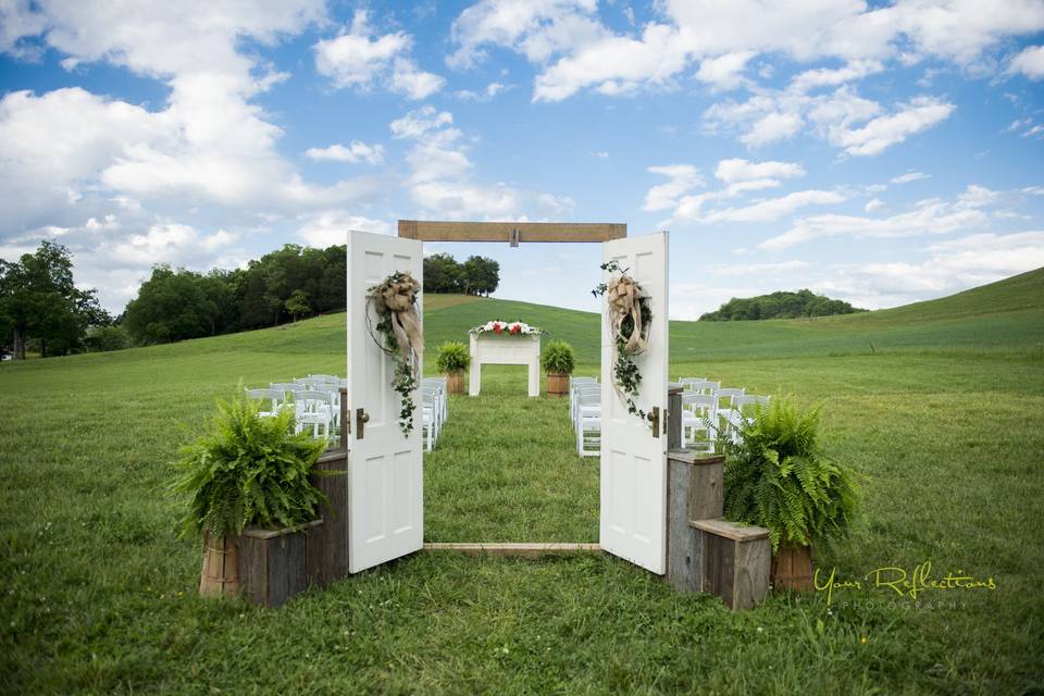 Open-air ceremony area