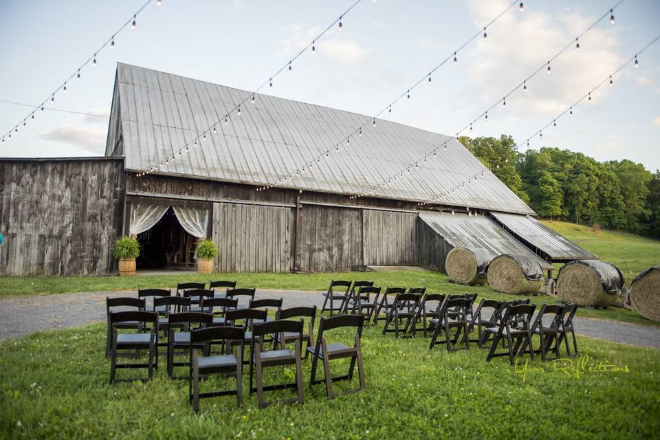 Ceremony before the barn