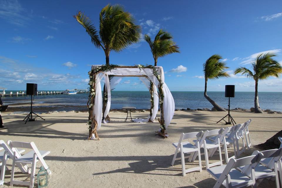 Beach wedding ceremony