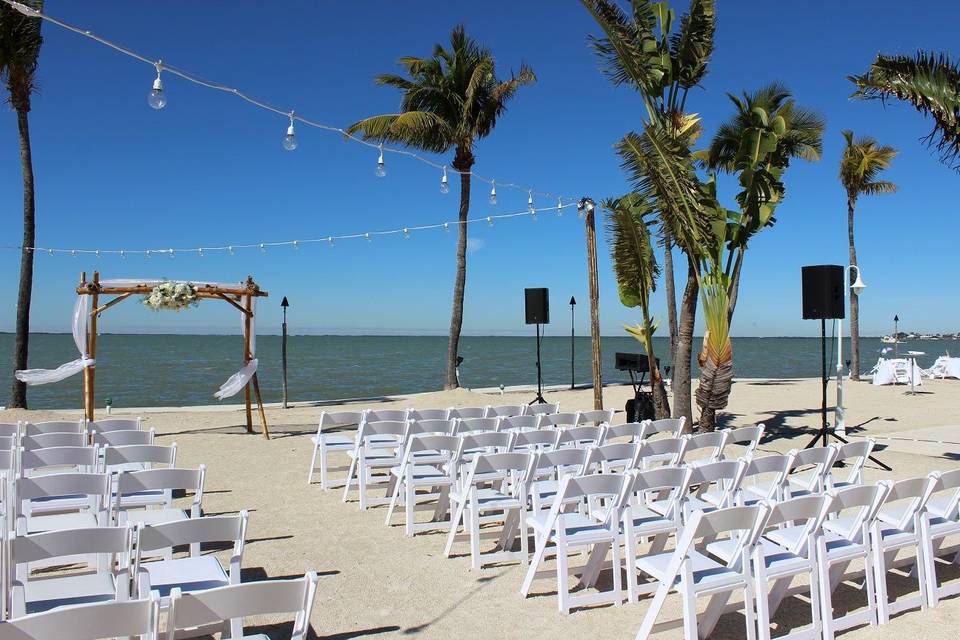 Beach wedding ceremony