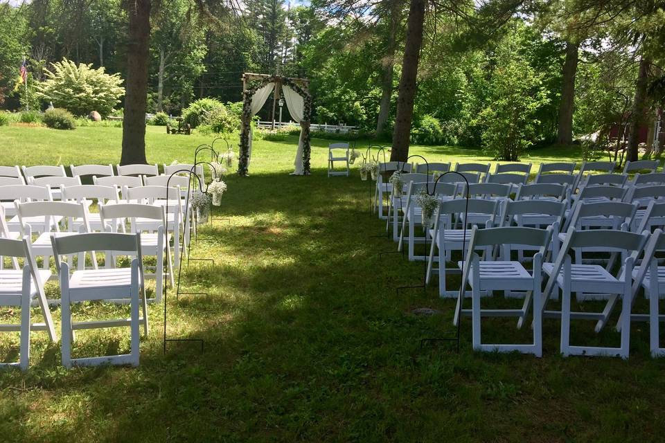 Outdoor wedding setup