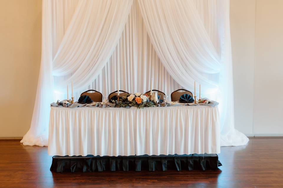 Head Table with Backdrop