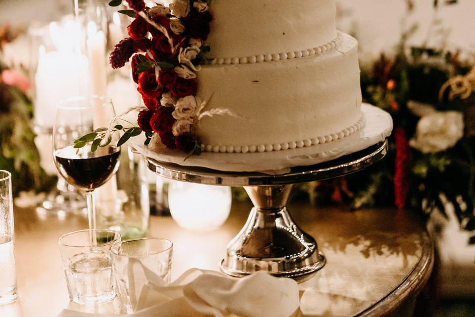 Burgundy wedding cake