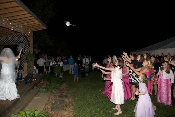 Tossing of bouquet