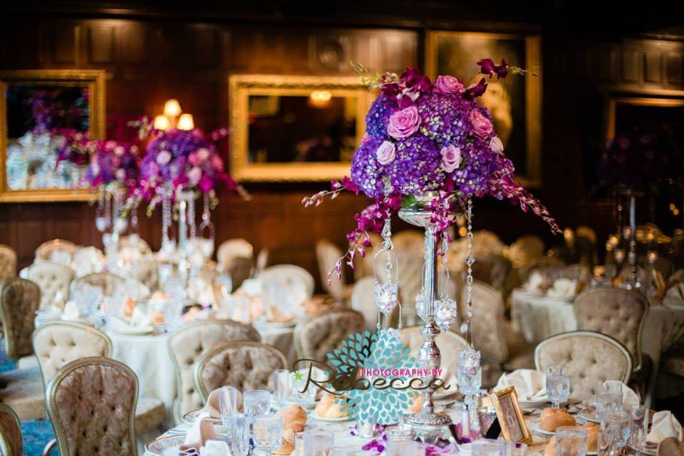 Raised floral centerpieces