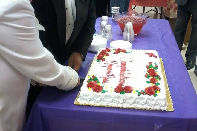 Cutting the cake