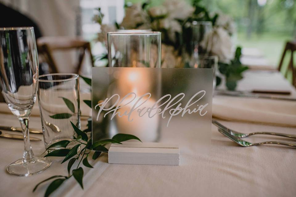 Acrylic Table Name Sign