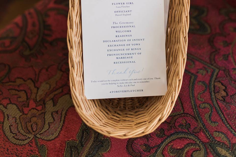 Ceremony programs