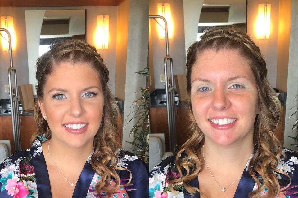 Bridal Party Before and After