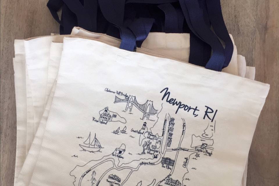 OOTlala Newport RI Map Tote