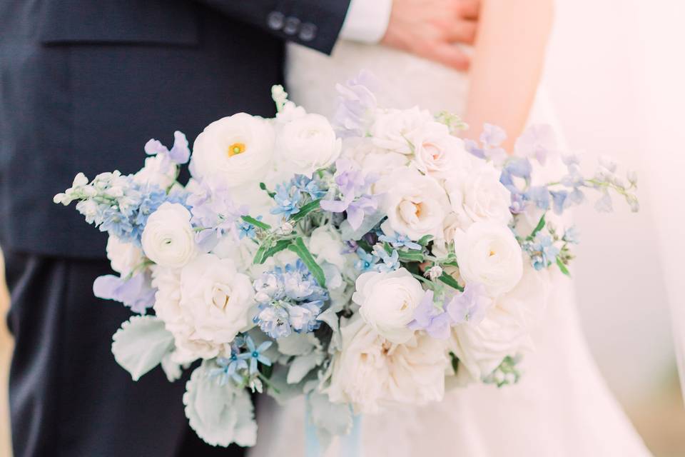 Blue bridal bouquet