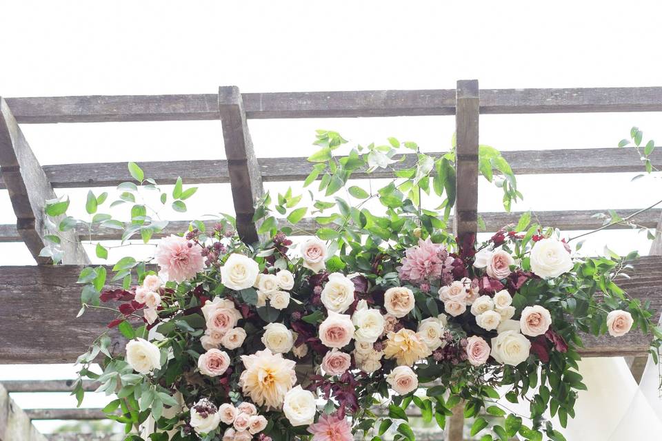 Burgundy & blush arbor