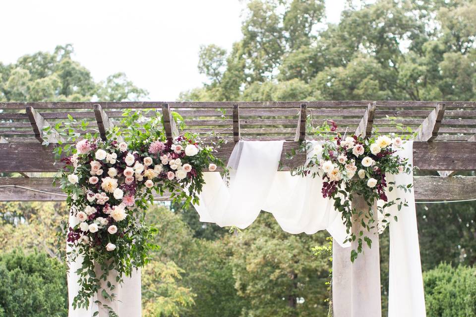 Burgundy & blush arbor