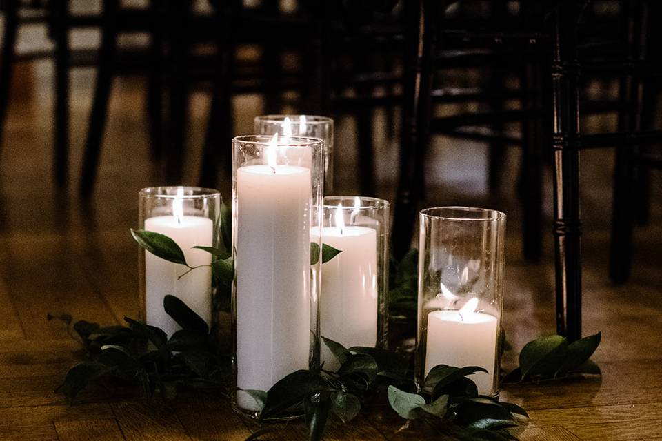 Candle aisle wedding