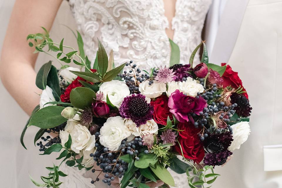 Burgundy bridal bouquet