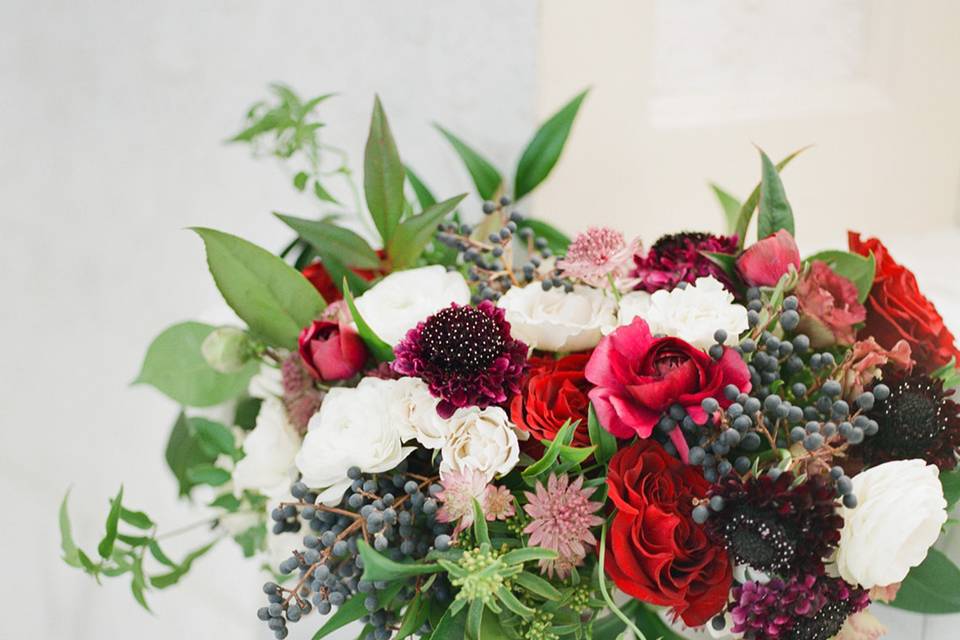 Burgundy bridal bouquet