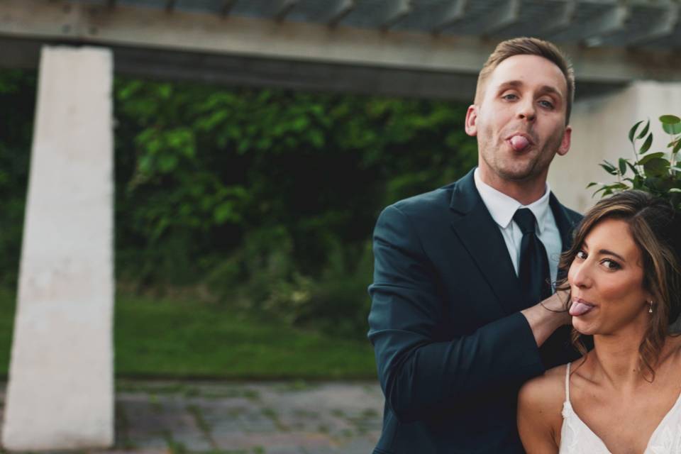 Couple making funny face