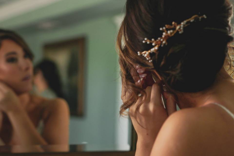 Getting earrings ready