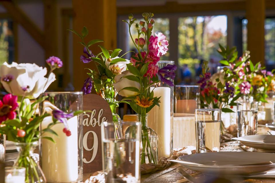 Center pieces and table
