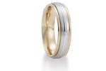 14K Two-Tone 6mm Satin Center Band