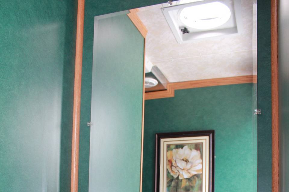 Vanity in 3-stall ADA trailer restroom