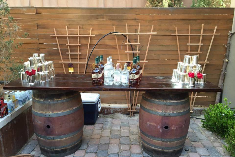 Wine barrel bar