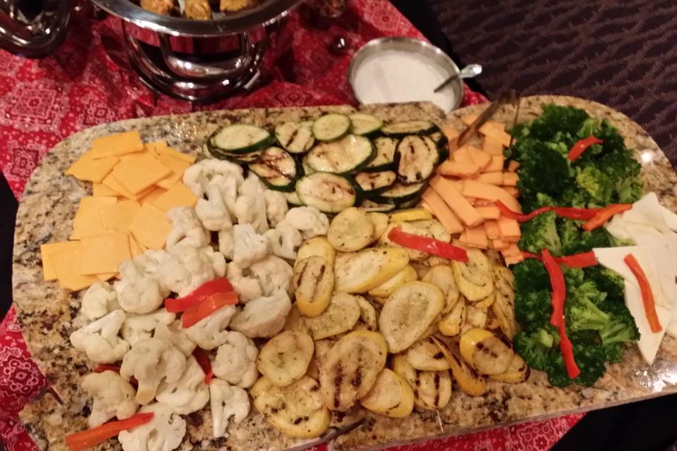 Roasted and Chilled Seasonal Vegetable Display