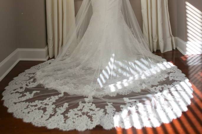 Bride in her wedding gown