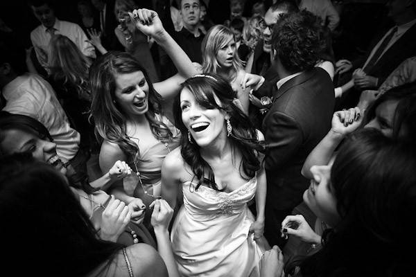 Wedding crowd on the dance floor