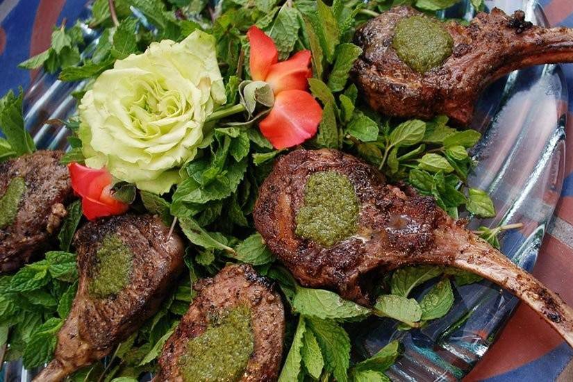 Lamb chops grilled to perfection