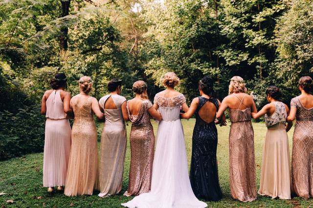 Bride and bridesmaids