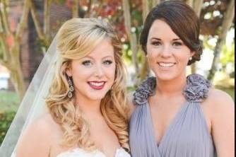 Bride and bridesmaid