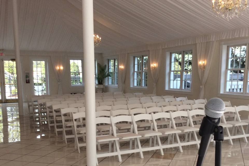 Chairs set up